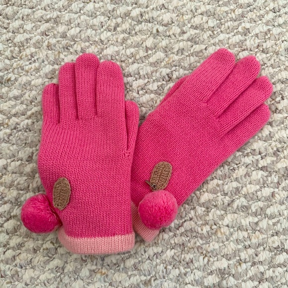 Women's Brand New Pink Knitted Mittens - Picture 1 of 3